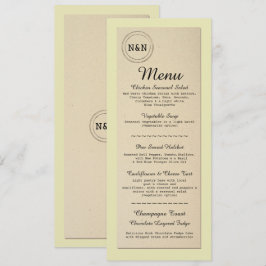 Menü Hochzeitsempfang Rustikale Büchermenüs Einladung