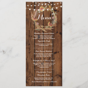 Menü Hochzeitsempfang Rustikales Holz Herbstlich L Menükarte