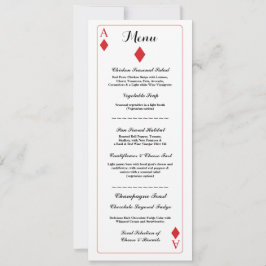 Menü Hochzeitsempfehlung Diamant Spielkarten Ace Einladung