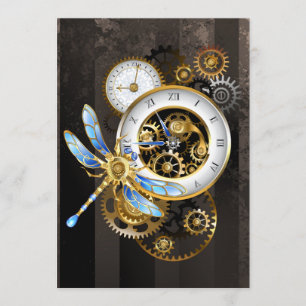 Menu Horloge à vapeur avec libellule mécanique