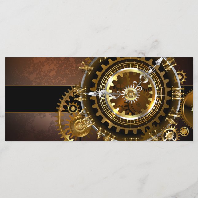 Menu Horloge Steampunk avec des engrenages anciens (Devant)
