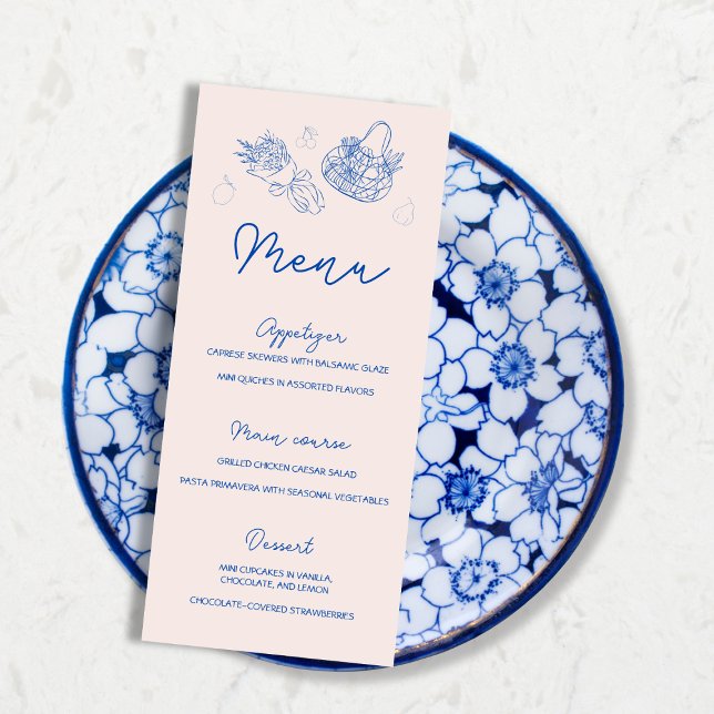 Menu Hors Fête des mariées Du Marché (Menu Off The Market Hand Drawn Bridal Shower)