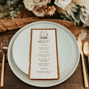 Menu Horseshoe & Floral Western Country Boho Mariage