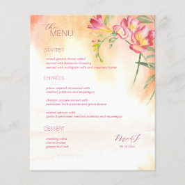 Menu Hot Tropical Freesia Watercolor