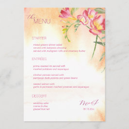 Menu Hot Tropical Freesia Watercolor