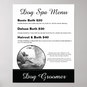 Menü "Hunde wachsen" - Wellness-Center personaliza Poster