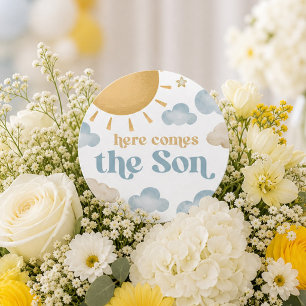 Menu Ici vient le fils Centre de table pour Baby Shower
