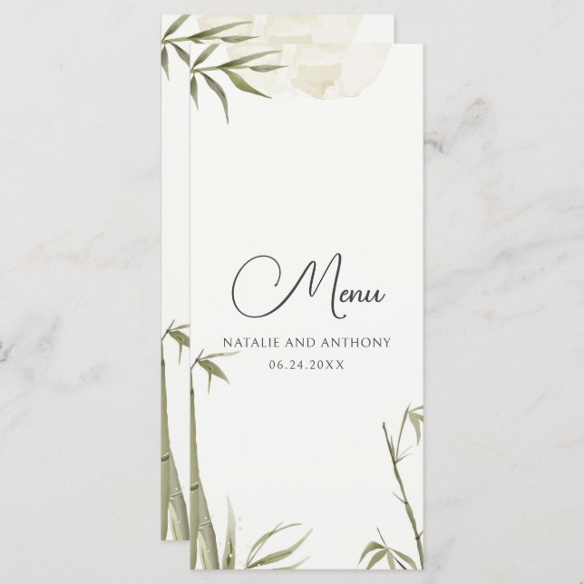 Menu Illustration de l'aquarelle en bambou (Devant / Derrière)