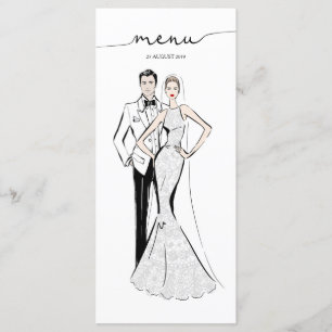 Menu Illustration Groom and Bride Fashion
