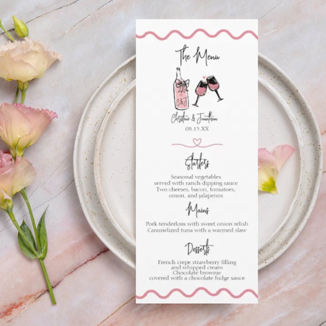 Menu Illustration lunaire | Mariage rétro (Créateur téléchargé)