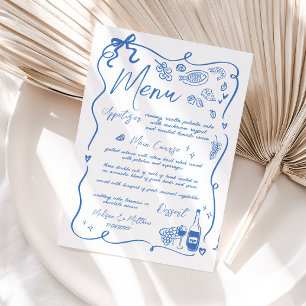 Menu Illustrations à main lunaire Doodles Mariage