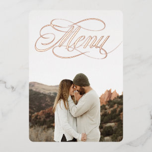 Menü im Vordergrund Foto Einladung