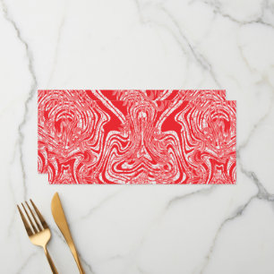 Menu image rouge et blanche d'un motif sur un dos blanc