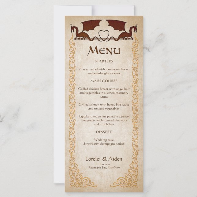 Menu Imaginaire Dragon Gamer (Devant)