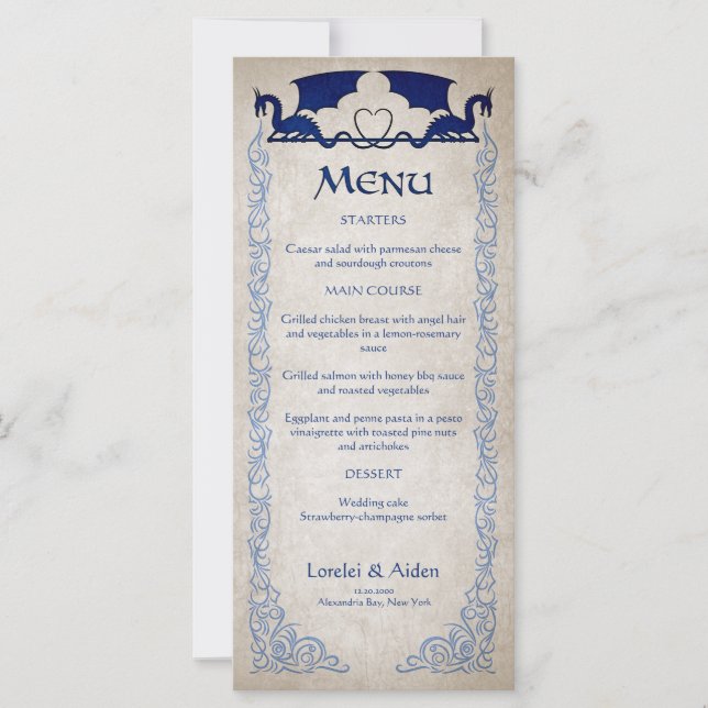 Menu Imaginaire Dragon Gamer (Devant)