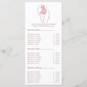 Menu Infirmière de grossesse Doula rose