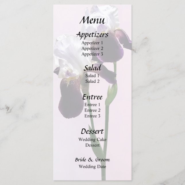 Menu Iris amoureux (Devant)