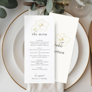 Menu Ivoire et blanc   Mariage floral chic