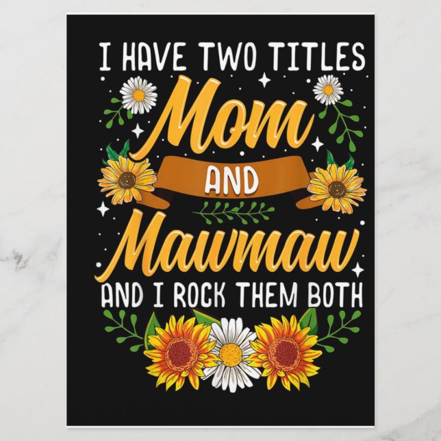Menu J'Ai Deux Titres Maman Cadeau, Mère's Day Cadeau (Devant)