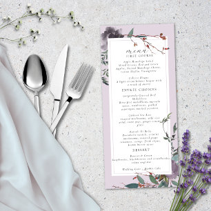 Menu Jardin Botanique Élégant Lavande Violet