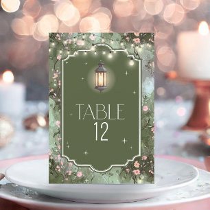 Menu Jardin enchanté Sweet 16 lanterne rose ID1163