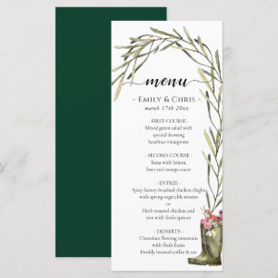 Menu Jardin secret   Gold Confetti Élégant floral