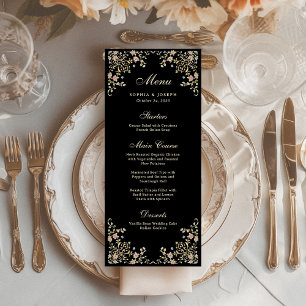 Menu Jardin vintage Mariage Luxe coloré