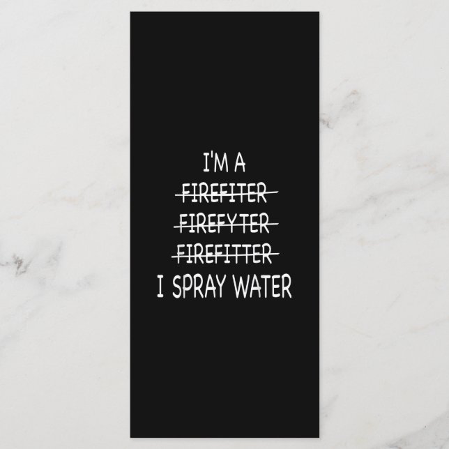 Menu Je Suis Un Pompier Drôle Mens Je Spray Eau Feu (Devant)