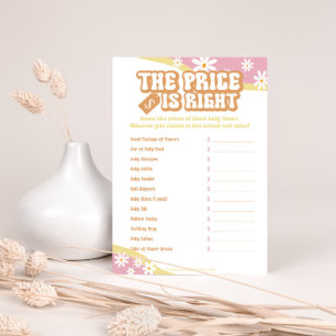 Menu Jeux de Baby shower super, Boho Retro, Vibe des an