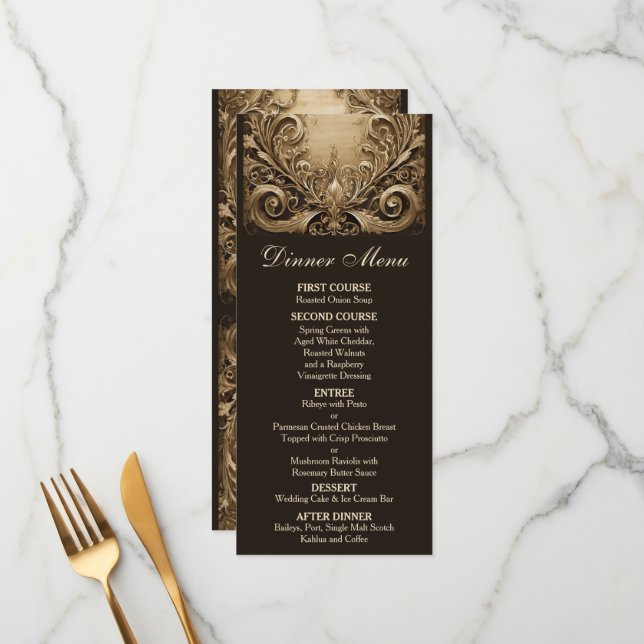 Menu Joli Mariage (Devant/Arrière en situation)