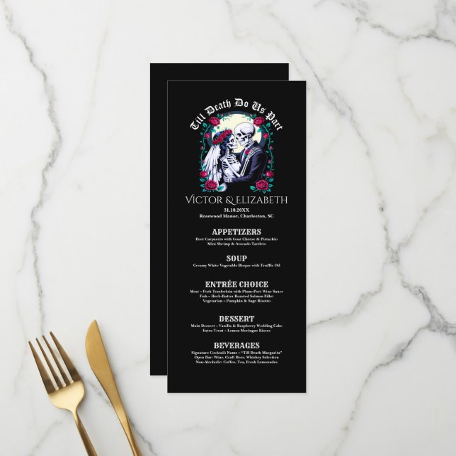 Menu Jusqu'à la mort Faisons-nous partie Skeleton Récep (Devant/Arrière en situation)