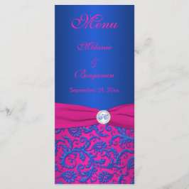 Menü-Karte "Cobalt" und "Fuchsia Damask" Menükarte