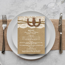 Menü-Karte der Kraft-, Spitzen- und Horseshoe-Samm Menükarte