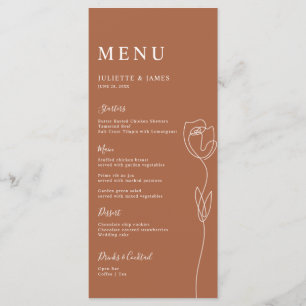 Menü-Karte für die Rose der virtuellen Linie Menükarte