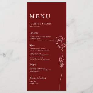Menü-Karte für die Rose der virtuellen Linie Menükarte