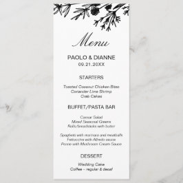 Menü-Karte für handgezeichnete botanische Blätter Menükarte