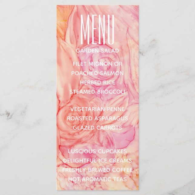 Menü-Karte für Hochzeiten Frische Blume Menükarte (Vorderseite)