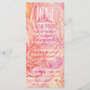 Menü-Karte für Hochzeiten Frische Blume Menükarte