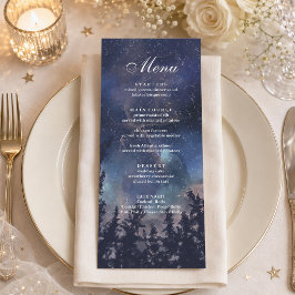 Menü-Karte für Hochzeiten in der Sternennacht Menükarte