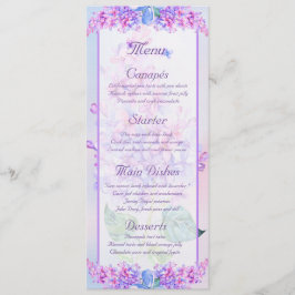 Menü-Karte für Lila Lilac-Blume Menükarte