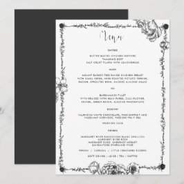 Menü-Karte Gothic Hand gezeichnete Blume Einladung