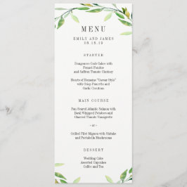 Menü-Karte "Green Foliage Wedding" Menükarte