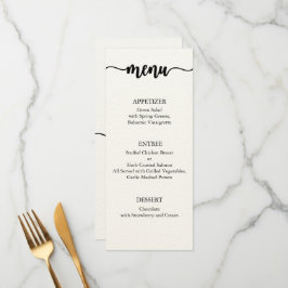 Menü Karte, Hochzeitsmenü, Abendessen, Mittagessen Menükarte