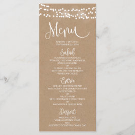 Menü-Karte von Kraft und rustikalen Hochzeiten Menükarte