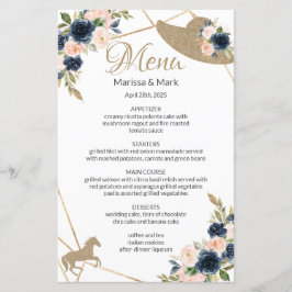 Menu Kentucky Derby Blush & Navy Mariage