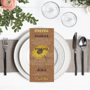 Menu Kraft Automne Mariée Sunflower Douche Party