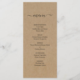 Menu Kraft pour Mariage ou autre occasion spéciale