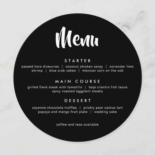 Menu La brosse audacieuse a marqué avec des lettres (Devant)