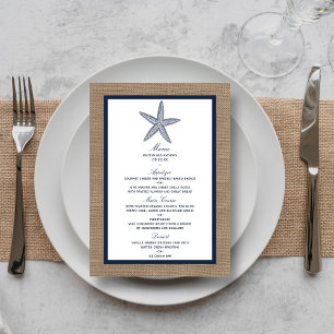 Menu La collection de mariages de la marine Starfish Bu