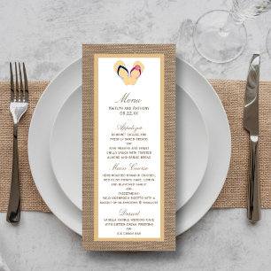 Menu La collection de Mariages Flip Flop Sand Beach Bur